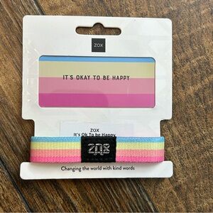 NWT ZOX It’s Ok To Be Happy‎ Bracelet Affirmation